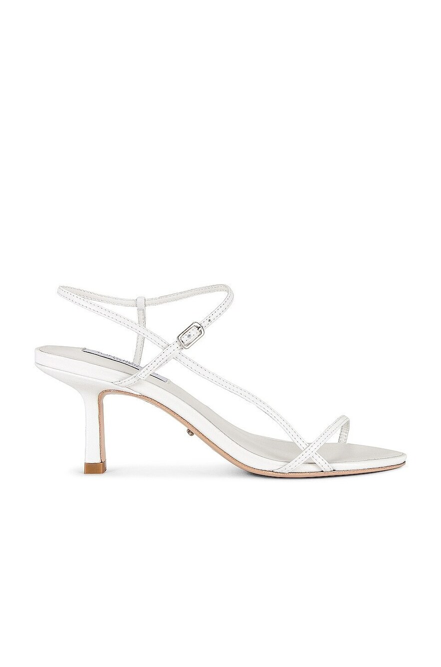 Tony Bianco Caprice Heel in White Kid leather mid heel round toe ankle strap